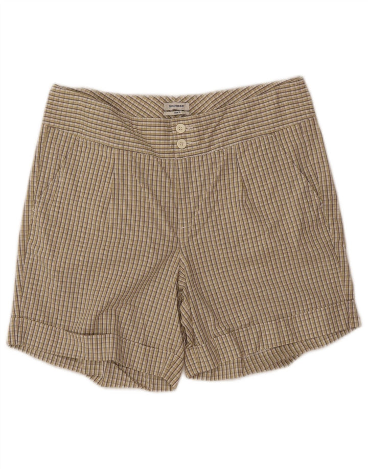 Dockers Damen-Chinoshorts mit idealer Passform, US 10, Größe L, W32, grün karierte Baumwolle