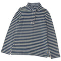 JOULES Damen-Sweatshirtpullover mit Knopfkragen, UK 12, Mittelblau gestreift
