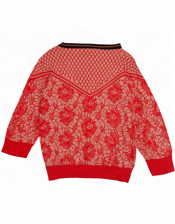 Chiara Bertani Damen-Pullover mit U-Boot-Ausschnitt, Gr. 10, kleines rotes Blumenmuster