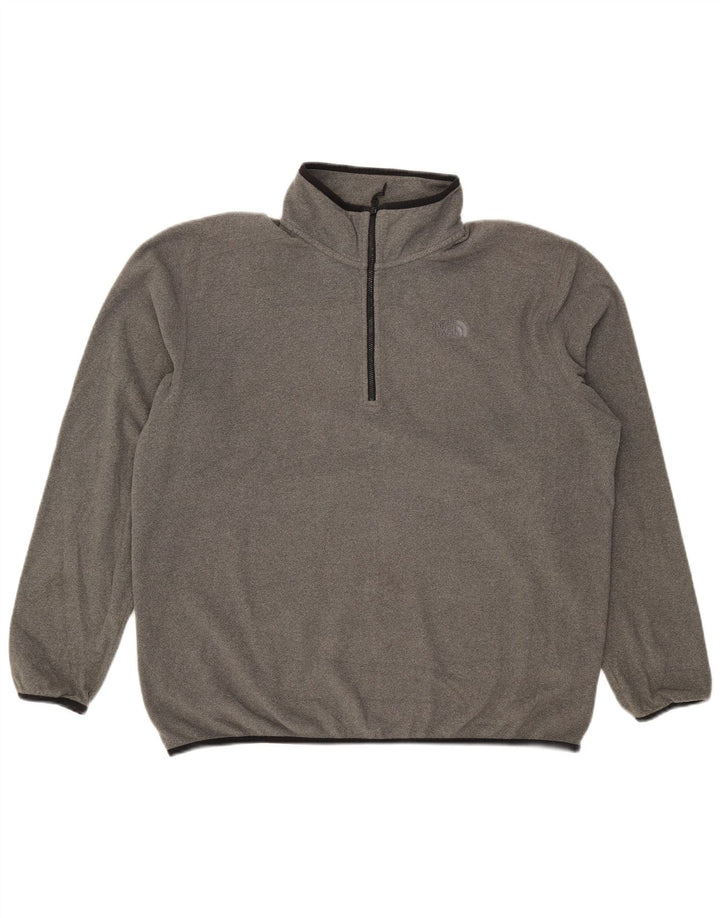 The North Face Herren-Fleecepullover mit Reißverschluss am Hals, XL, grau, Polyester