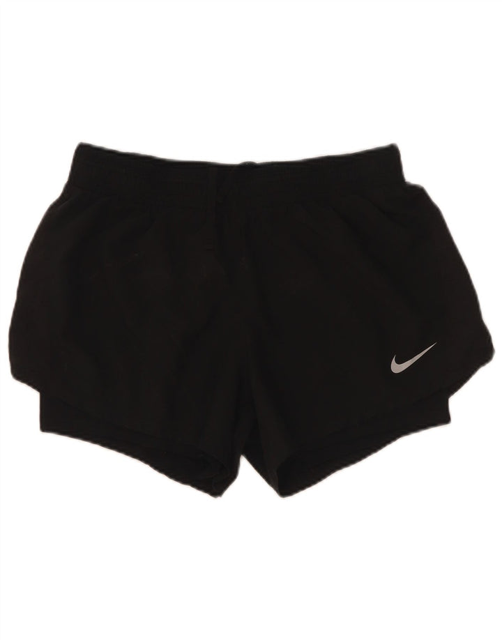 Nike Damen Sportshorts UK 12 Mittelschwarzes Polyester