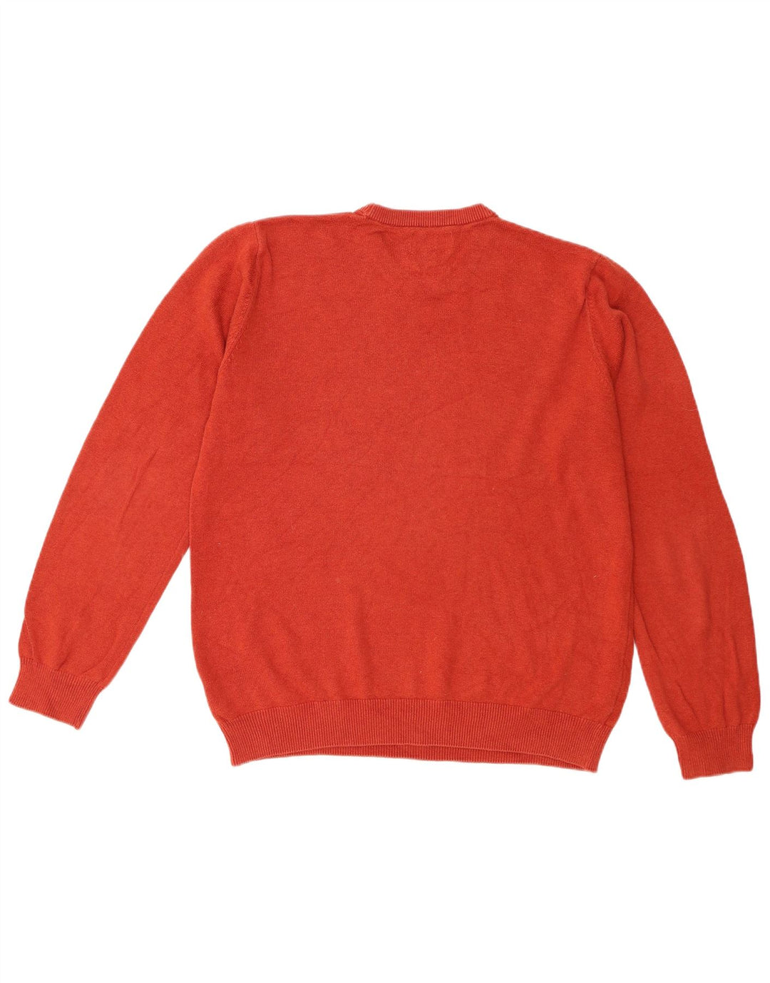 Marks & Spencer Herren-Pullover mit Rundhalsausschnitt, mittelorange Baumwolle