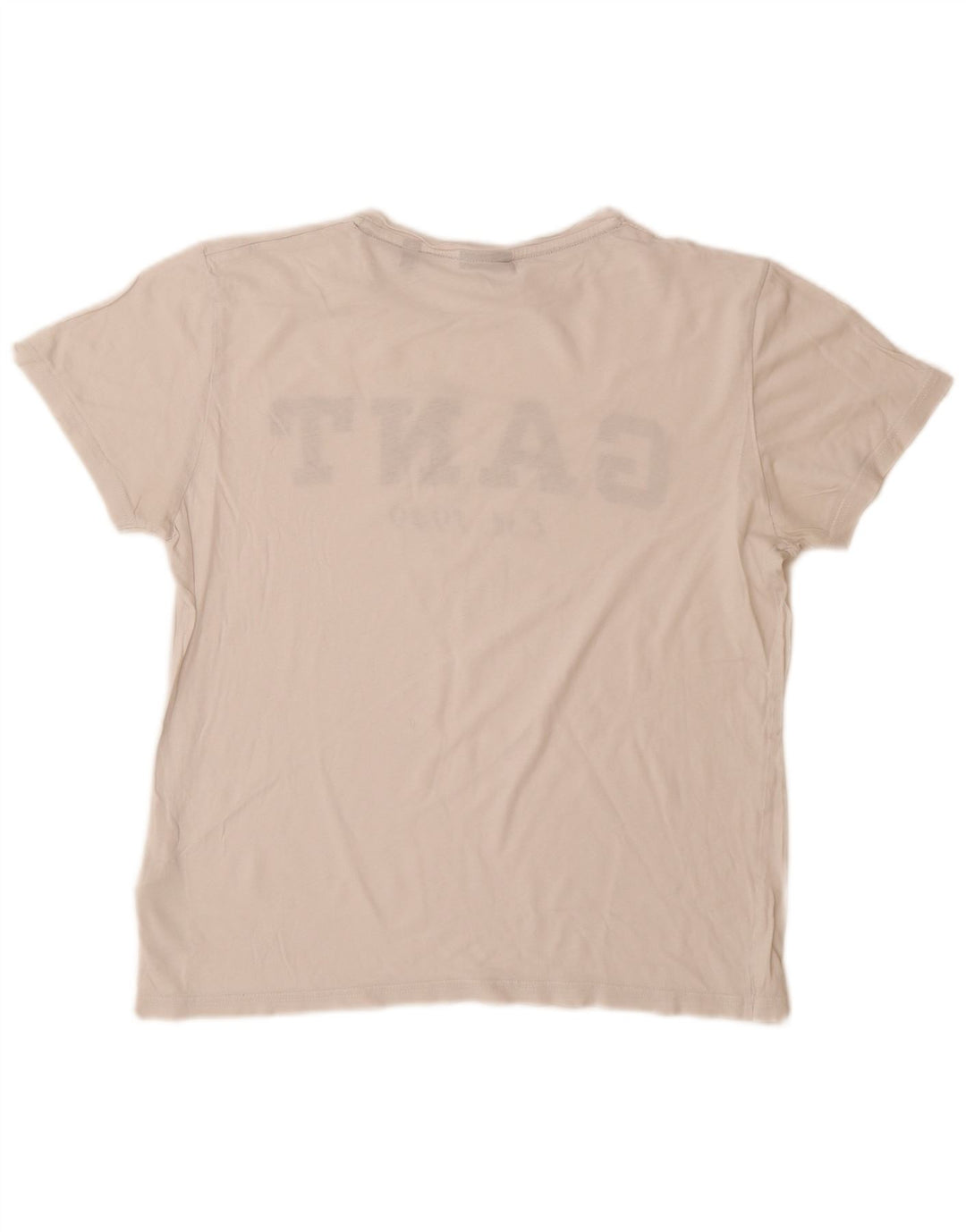 Gant Damen Grafik-T-Shirt-Oberteil UK 14 Mittelweiße Baumwolle