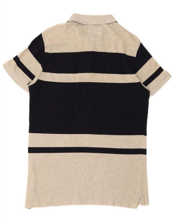 Woolrich Herren-Poloshirt aus mittelgrauer Colourblock-Baumwolle