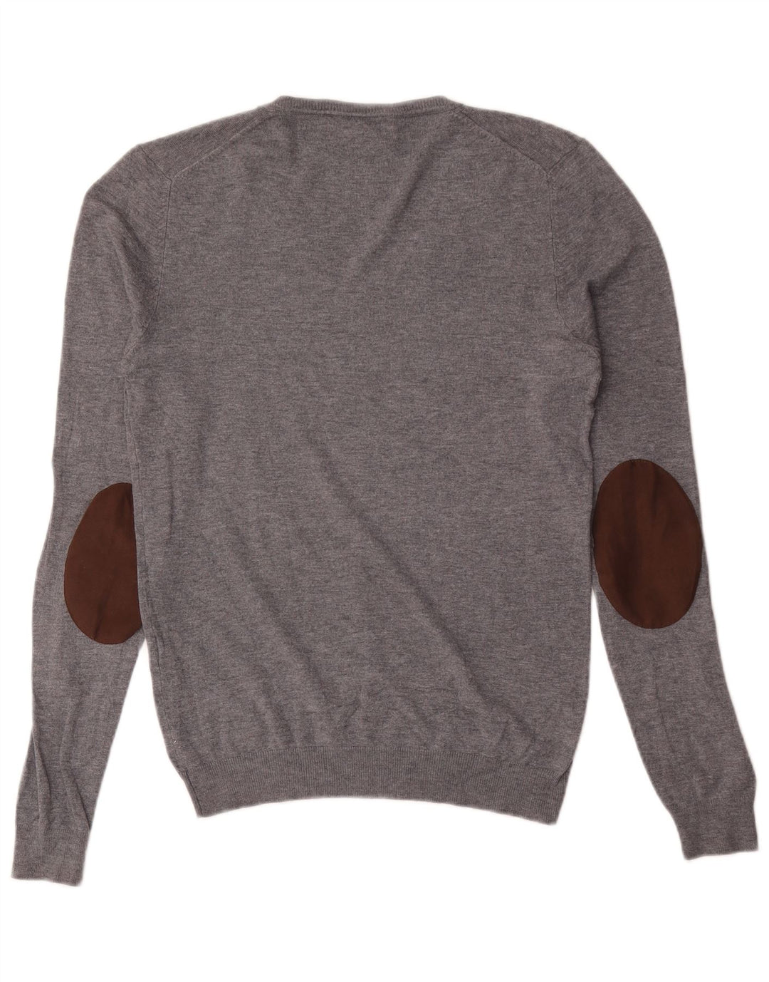 Zara Herren-Pullover mit V-Ausschnitt, mittelgraue Viskose
