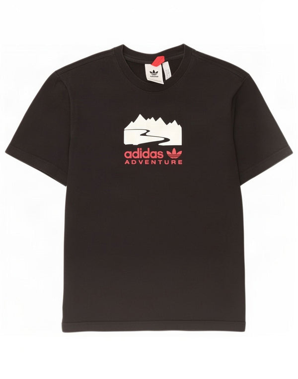 Adidas Herren Grafik T-Shirt Top Small Schwarz Baumwolle