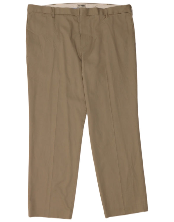 Dockers Mens Straight Chino Trousers  W42 L32 Beige Cotton