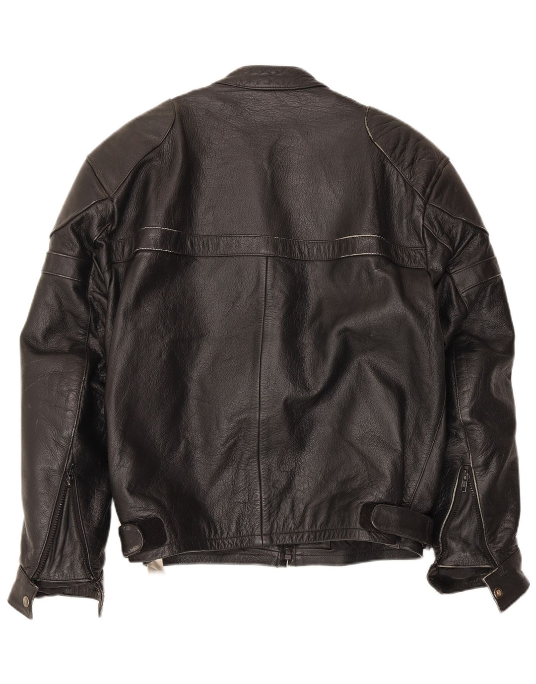 VINTAGE Herren Leder Racer Jacke UK 40 Großes schwarzes Leder