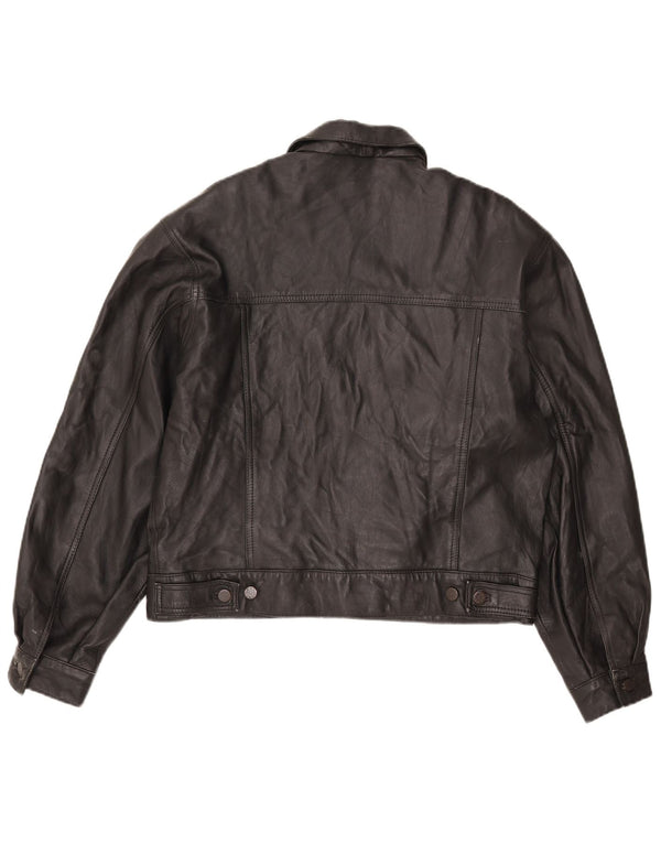 Vintage Herren Bomber Lederjacke UK 36 Small Schwarz