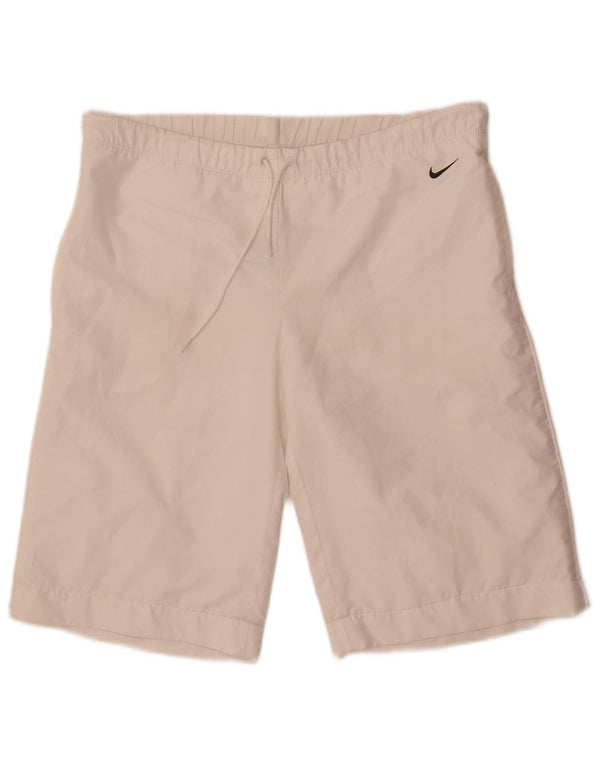 Nike Damen Sportshorts UK 14/16 Large Weiß Polyester