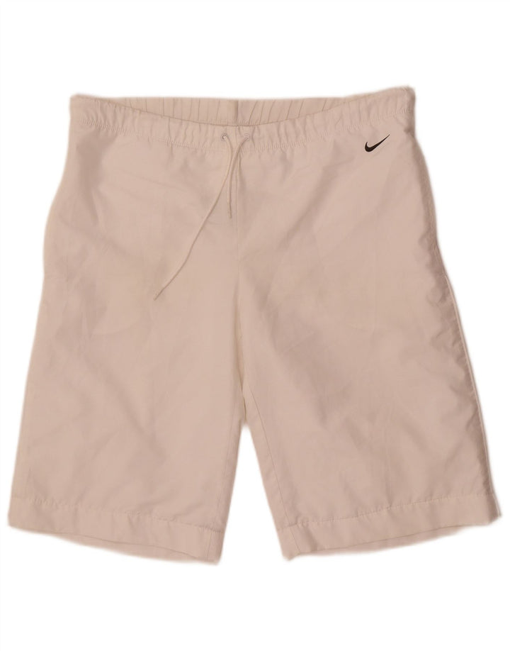 Nike Damen Sportshorts UK 14/16 Large Weiß Polyester