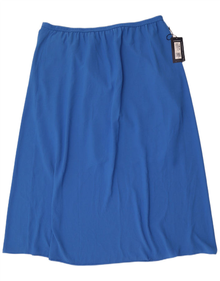 Marks & Spencer Damen A-Linienrock UK 20 2XL W40 Blau Polyester