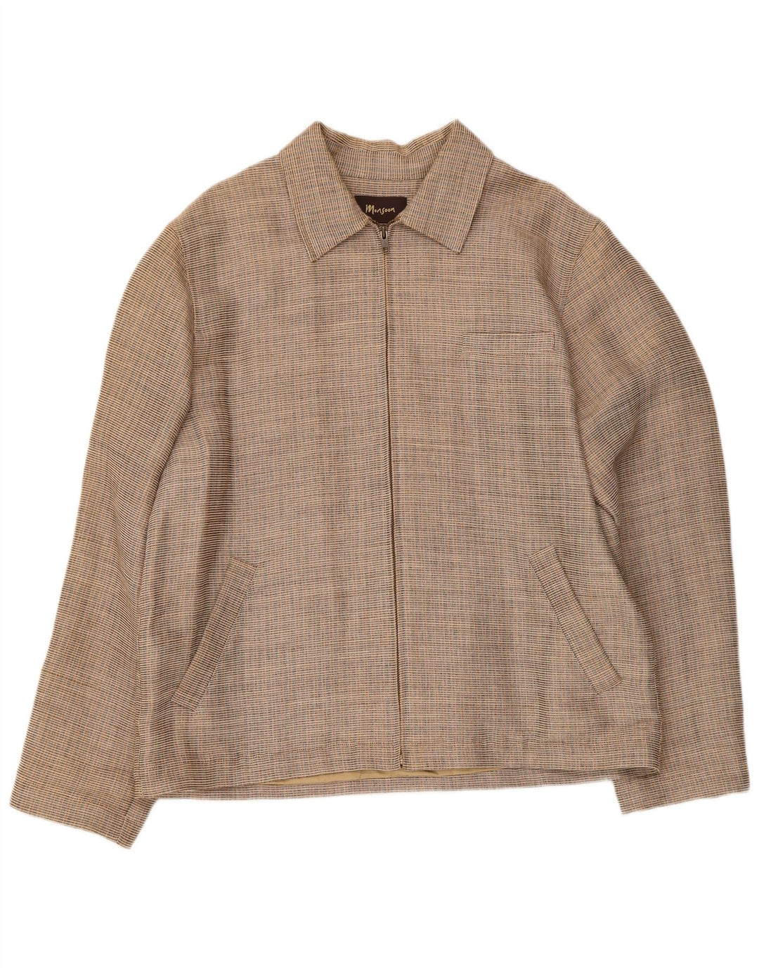 Monsoon Herren Bomberjacke UK 40 Large Beige Check