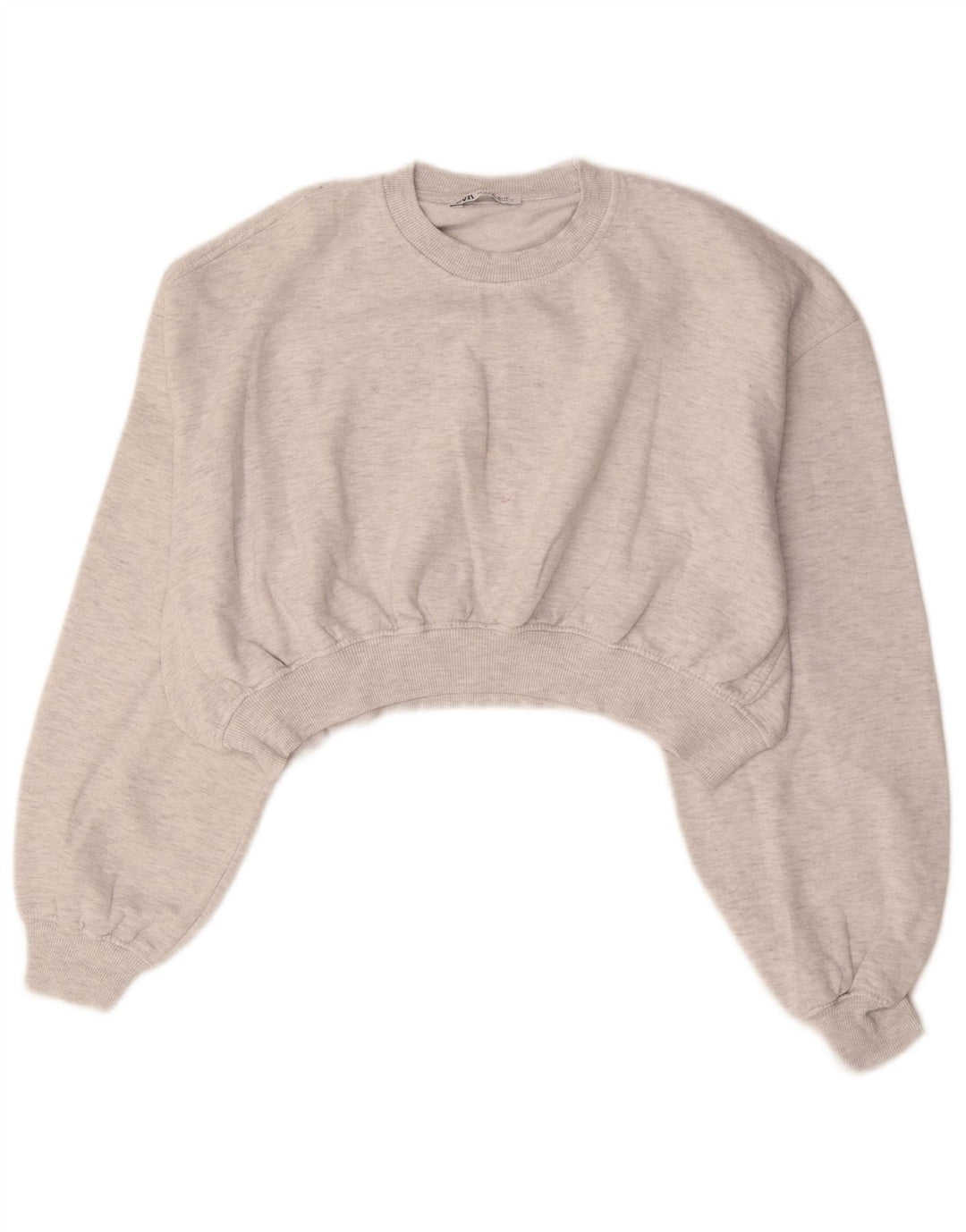 Zara Damen Crop Oversized Sweatshirt Pullover UK 14 Mittelgrau
