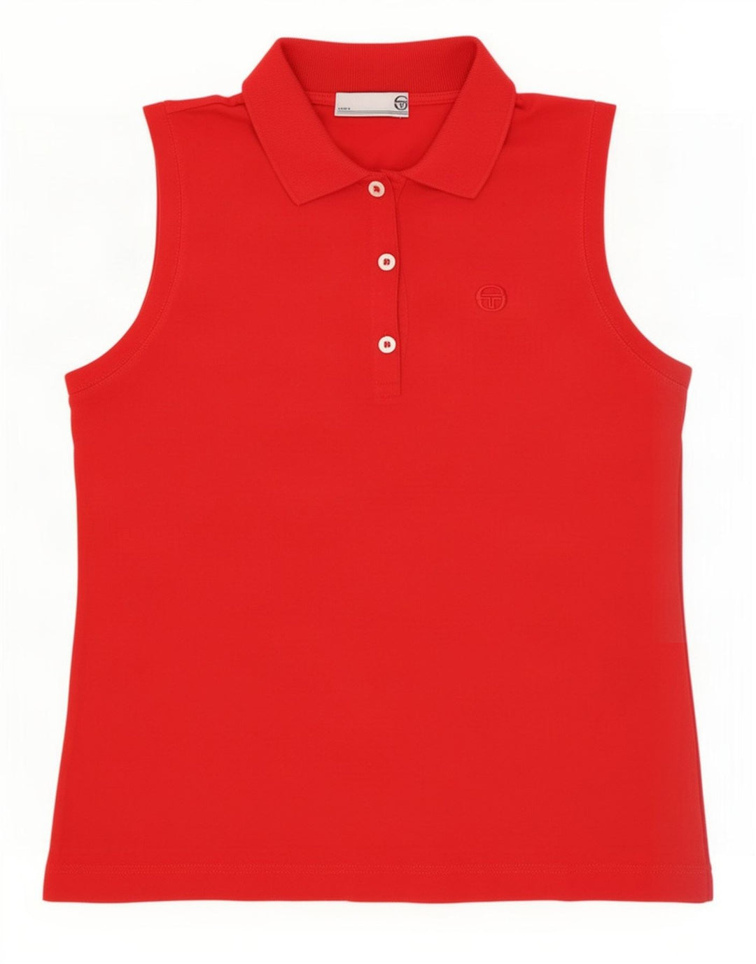 Sergio Tacchini Damen Ärmelloses Poloshirt IT 44 Mittelrot