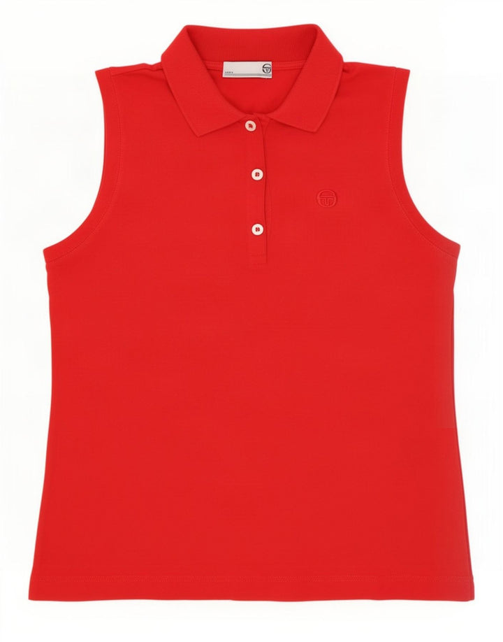 Sergio Tacchini Damen Ärmelloses Poloshirt IT 44 Mittelrot