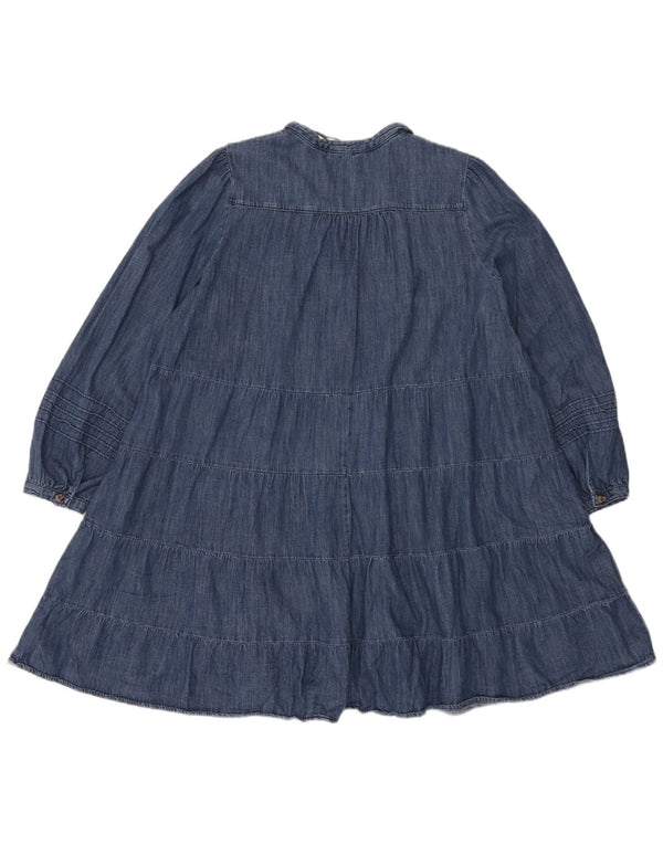 Marks & Spencer Damen Per Una Denim Maxi-Stufenkleid UK 18 XL Blau