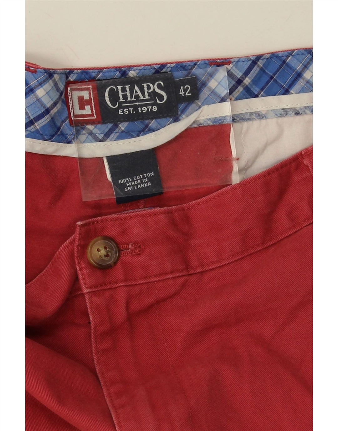 CHAPS Mens Chino Shorts W42 2XL  Red Cotton Vintage Chaps and Second-Hand Chaps from Messina Hembry 