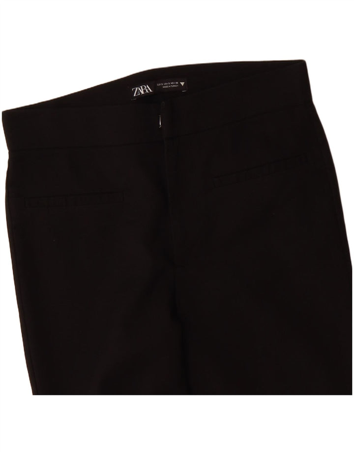 Zara Damen Bootcut-Freizeithose, Größe S, W26, L26, Schwarz