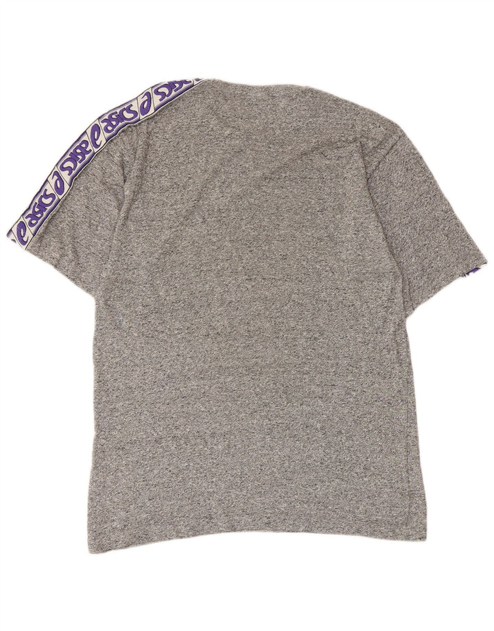 Asics Herren-T-Shirt mit Grafik, Größe S, grau gefleckte Baumwolle