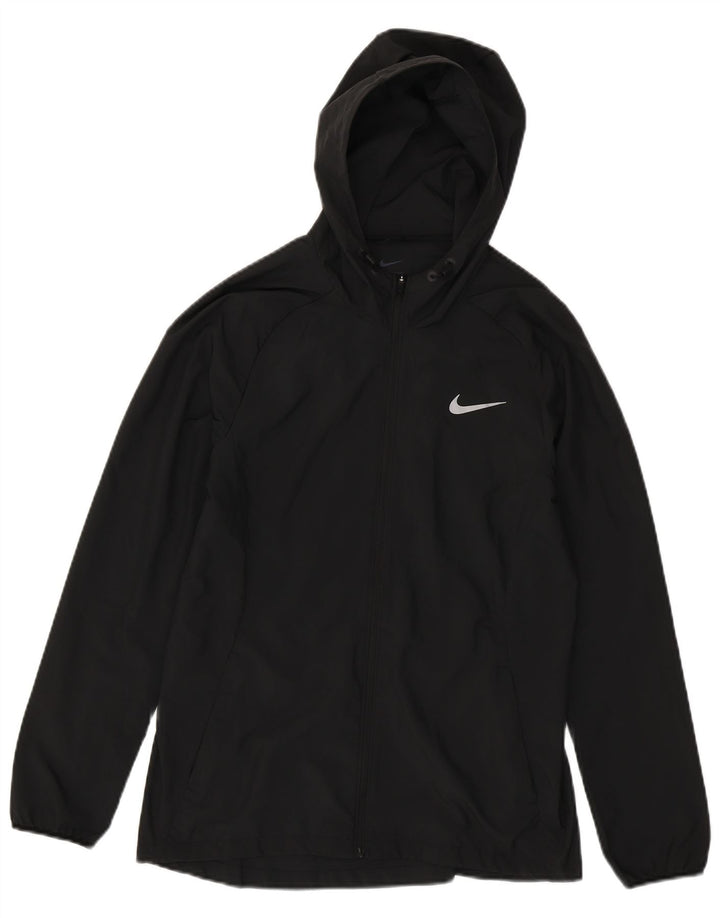 Nike Damen-Regenjacke mit Kapuze, UK 12, Mittelschwarz, Polyester