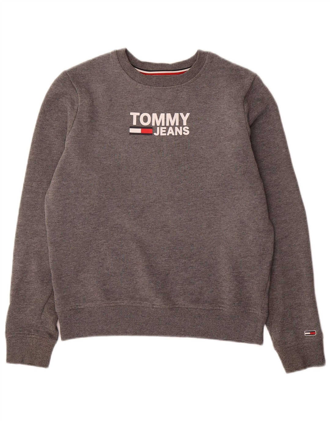 TOMMY HILFIGER Damen Übergroßer Grafik-Sweatshirt-Pullover UK 6 XS Grau