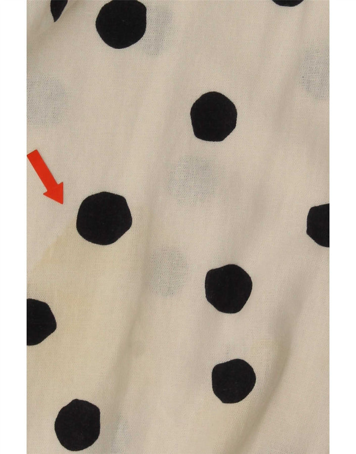Marks & Spencer Damen A-Linien-Kleid, UK 14, Mittelweiß, gepunktet, Flachs