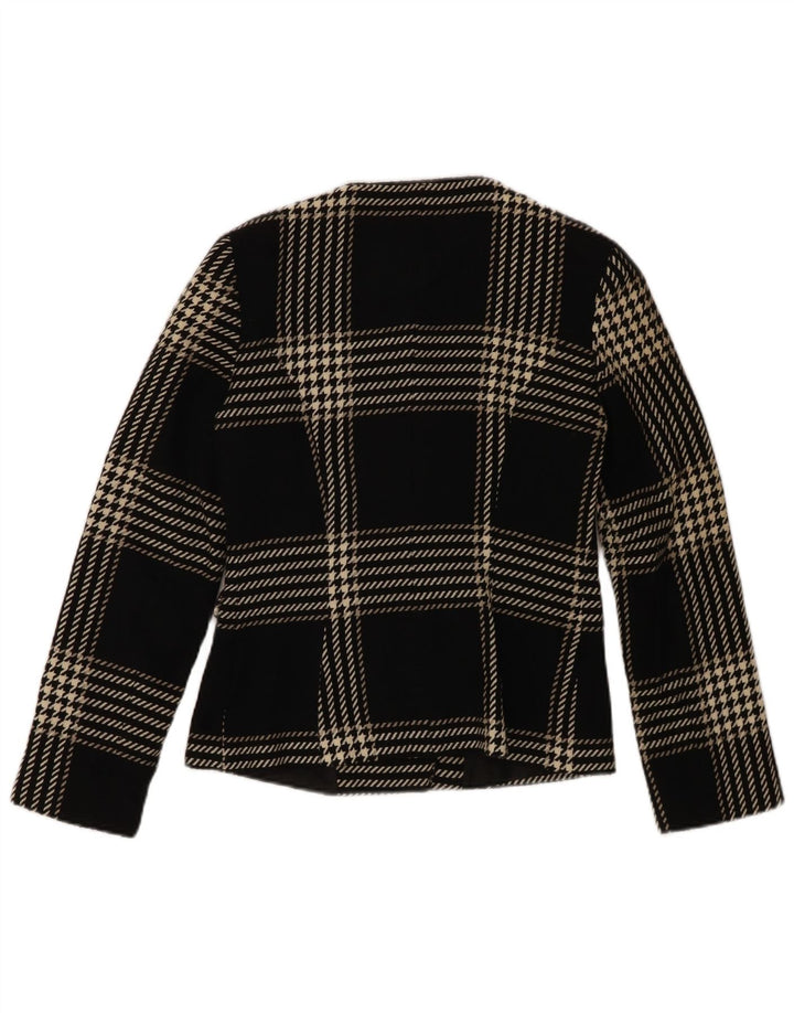 ANDREA MARE Womens 4 Button Blazer Jacket IT 42 Medium Black Check Wool