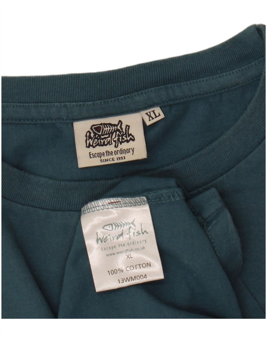 WEIRD FISH Herren Grafik T-Shirt Top XL Blau Baumwolle