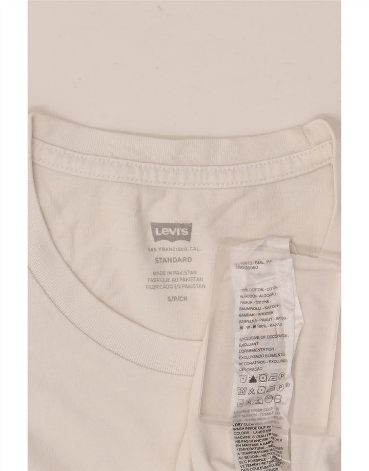 LEVI'S Herren Standard T-Shirt Top Small Weiße Baumwolle