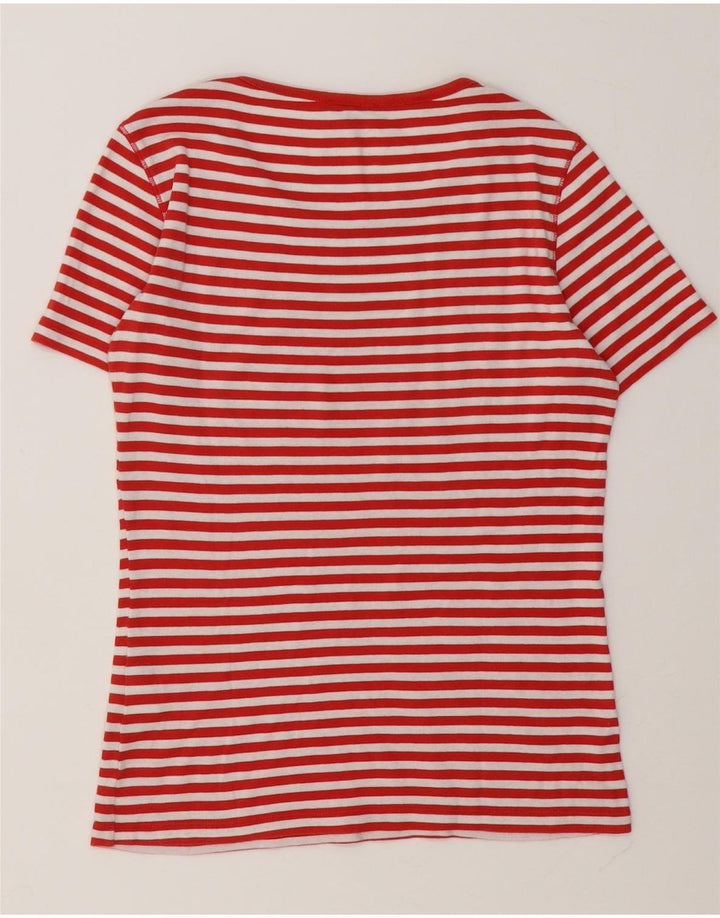 Max & Co. Grafik-T-Shirt-Oberteil für Damen, UK 12, mittelrot, gestreift, Baumwolle