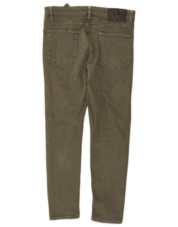 Zara Mens Slim Jeans EU 44 Large W34 L30 Khaki Cotton