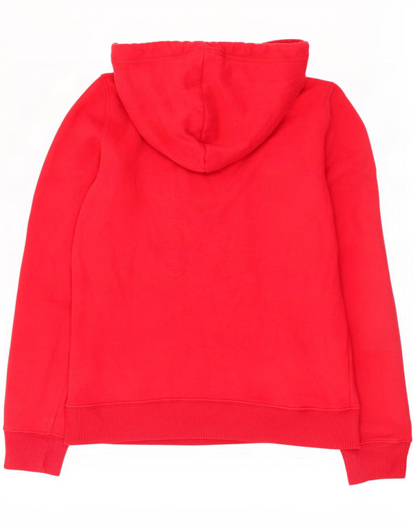 Hollister Womens Graphic Hoodie Jumper UK 6 XS Red Cotton