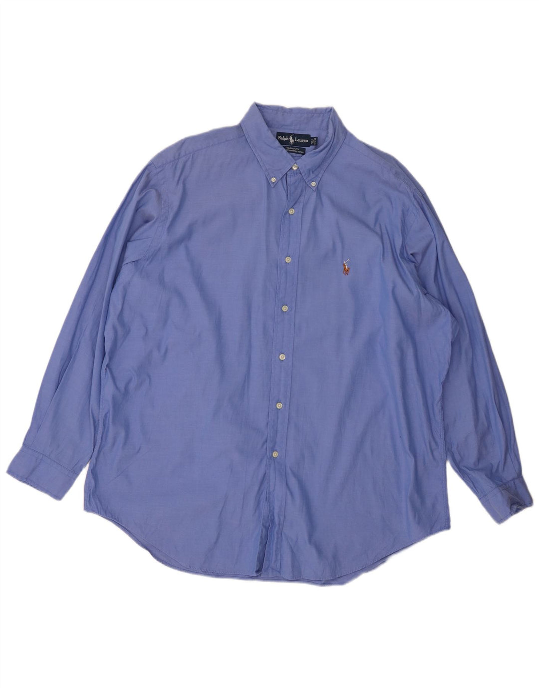 Ralph Lauren Herren-Yarmouth-Hemd, Größe 17 1/2 XL, blaue Baumwolle
