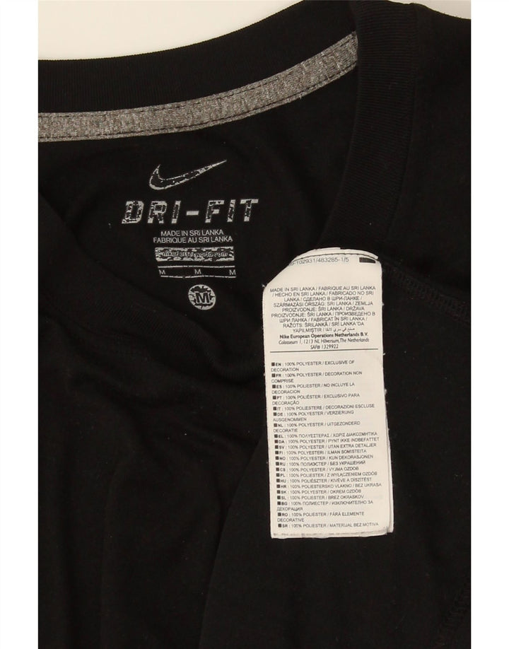 Nike Herren Dri Fit T-Shirt Top Medium Schwarz Polyester