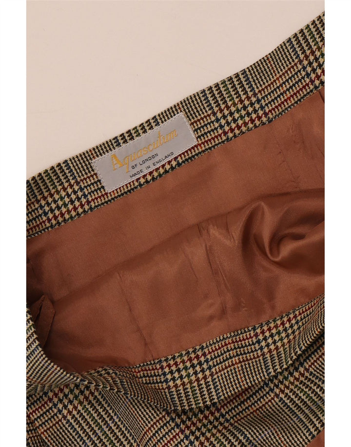 Gerader Rock für Damen von Aquascutum, W32, groß, brauner Hahnentrittmuster