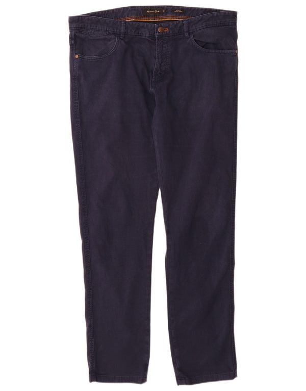 Massimo Dutti Herren Slim Fit Freizeithose EU 44 Large W34 L32 Marineblau