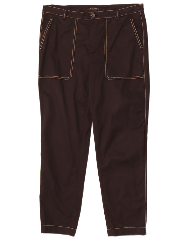 Massimo Dutti Damen Slim Chinohose EU 42 Large W34 L28 Schwarze Baumwolle