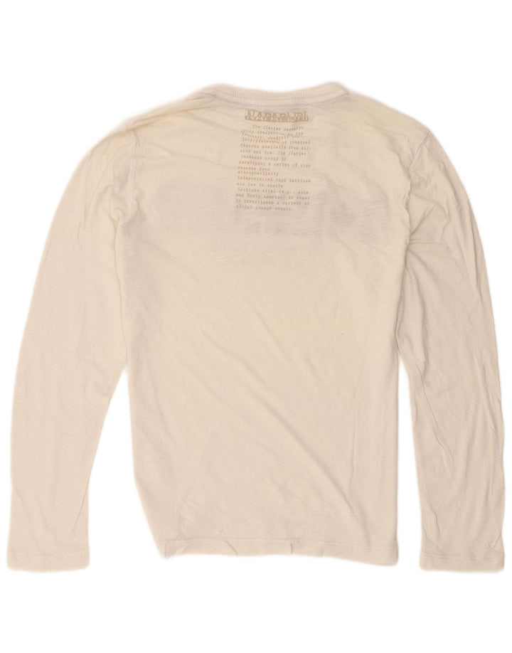 Napapijri Herren Geographic Graphic Top Langarm Medium Off White