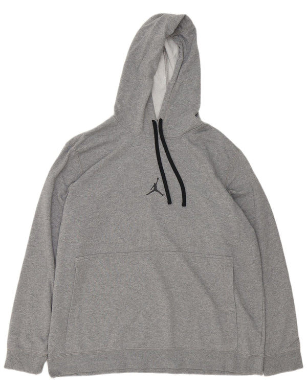 Jordan Mens Dri Fit Hoodie Jumper 2XL Grey Flecked