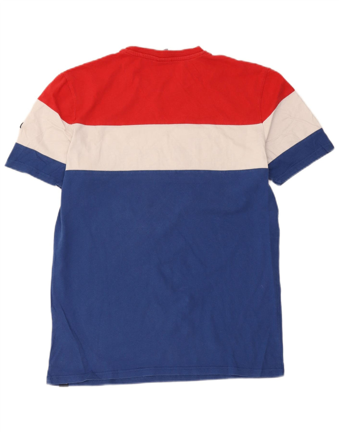 Ellesse Herren Grafik-T-Shirt-Oberteil aus mittelblauer Colourblock-Baumwolle