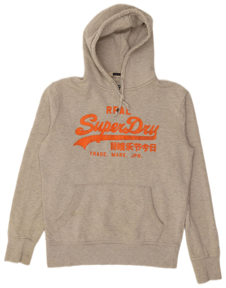 Superdry Herren Grafik-Kapuzenpullover aus mittelgrauer Baumwolle