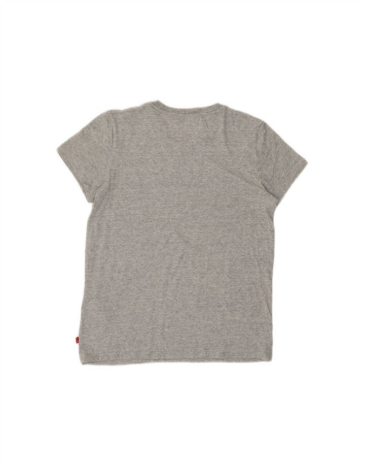 LEVI'S Womens Graphic T-Shirt Top UK 14 Medium Grey Cotton