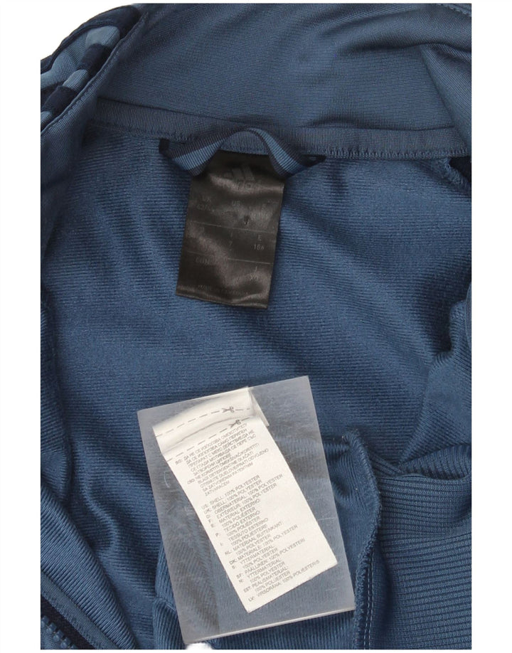 Adidas Herren-Trainingsanzug-Oberteiljacke UK 42/44 Mittelblaues Colourblock-Polyester