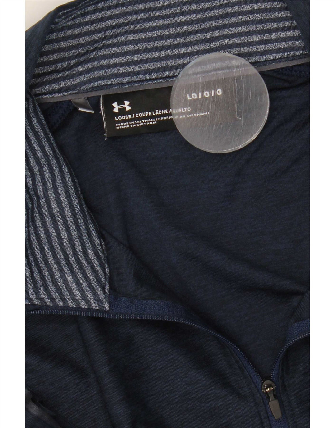 Under Armour Herren-Pullover-Trainingsanzugoberteil mit Reißverschluss, Größe L, Marineblau meliert