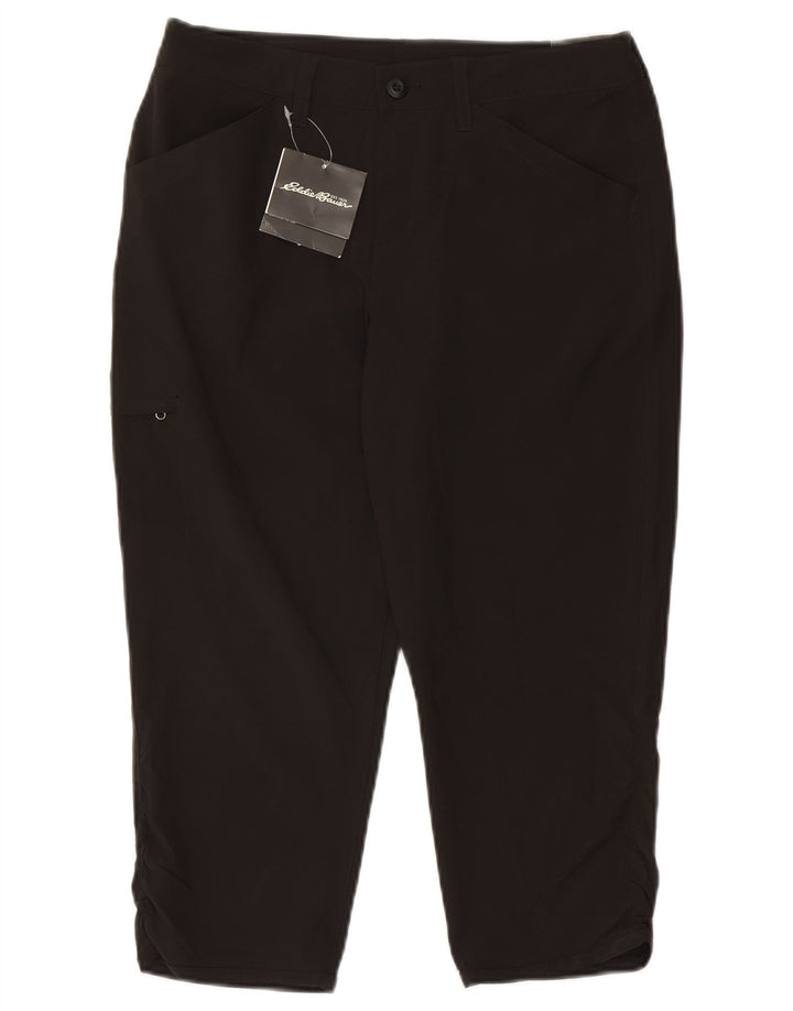 Eddie Bauer Damen Caprihose US 6 Medium W30 L20 Schwarz Polyester