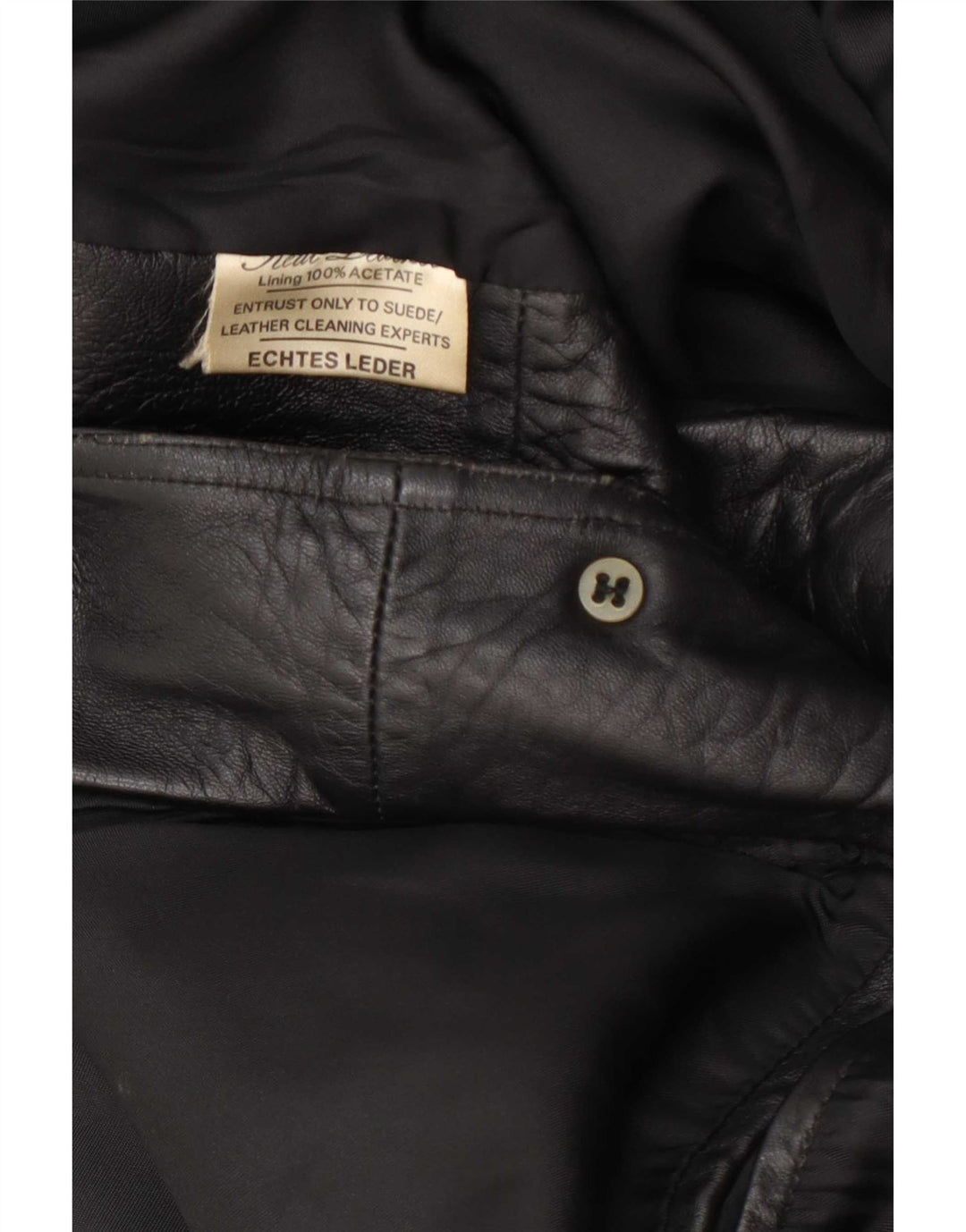 Vintage Herren 2-Knopf-Lederblazerjacke UK 38 Mittelschwarz