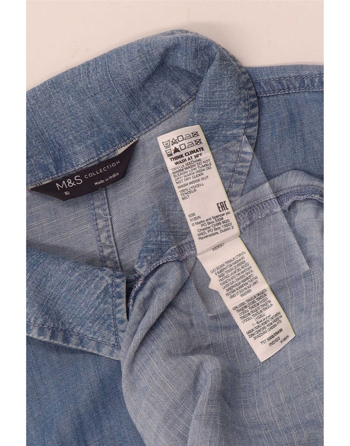Marks & Spencer Womens Playsuit UK 16 Large Blue Lyocell