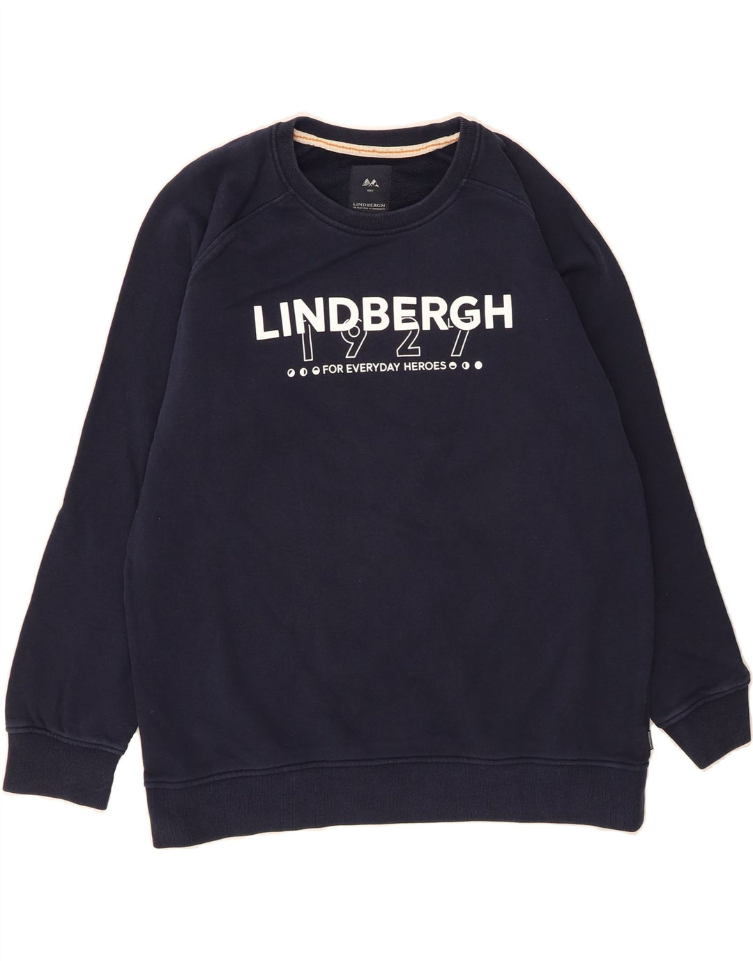 LINDBERGH Mens Graphic Sweatshirt Jumper 2XL Navy Blue Cotton Vintage Lindbergh and Second-Hand Lindbergh from Messina Hembry 
