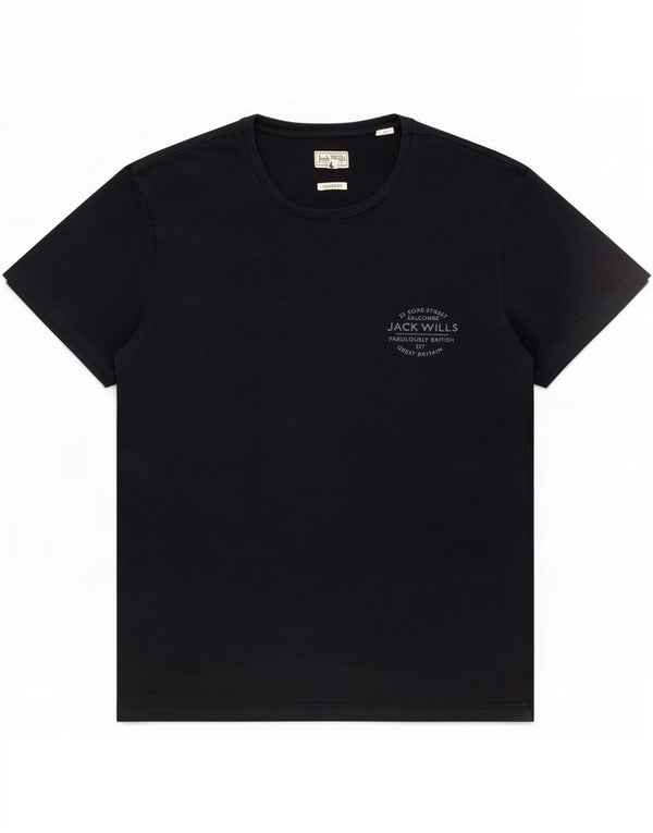 Jack Wills Mens Classic Fit T-Shirt Top Medium Black Cotton